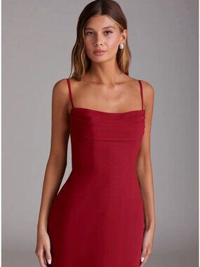 NWT Azizie scarlet A-Line Off Shoulder Chiffon